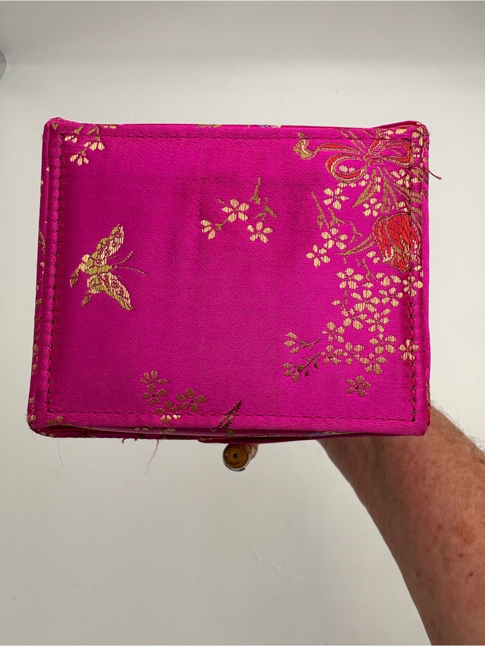 Vintage Tozai Hot Pink Satin Bamboo-Handle Chinese Take-Out Evening Bag - Picture 6 of 16